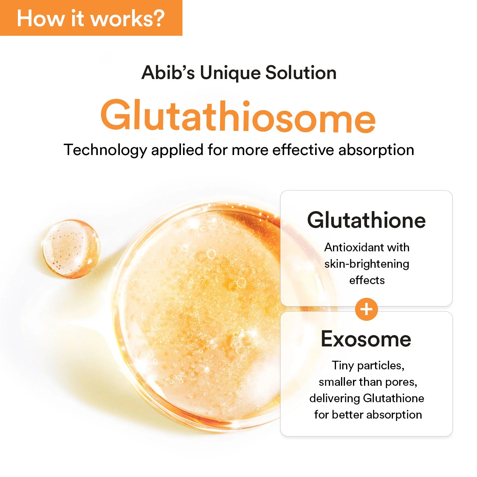 Glutathiosome dark spot serum
Vita drop HOW IT WORKS