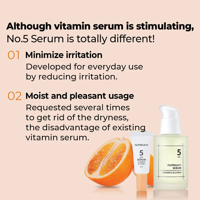 No.5 Goodbye Blemish Serum minimize irritation