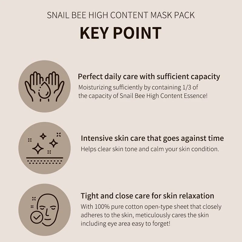 Benton Snail Bee High Content Mask Pack key point